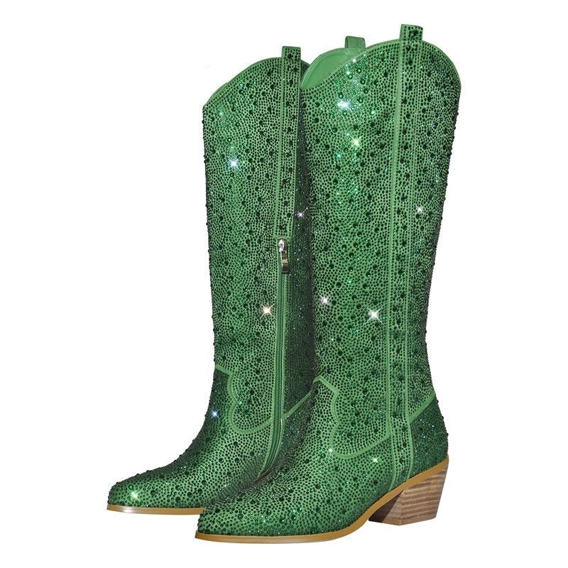 Green on sale sparkly boots