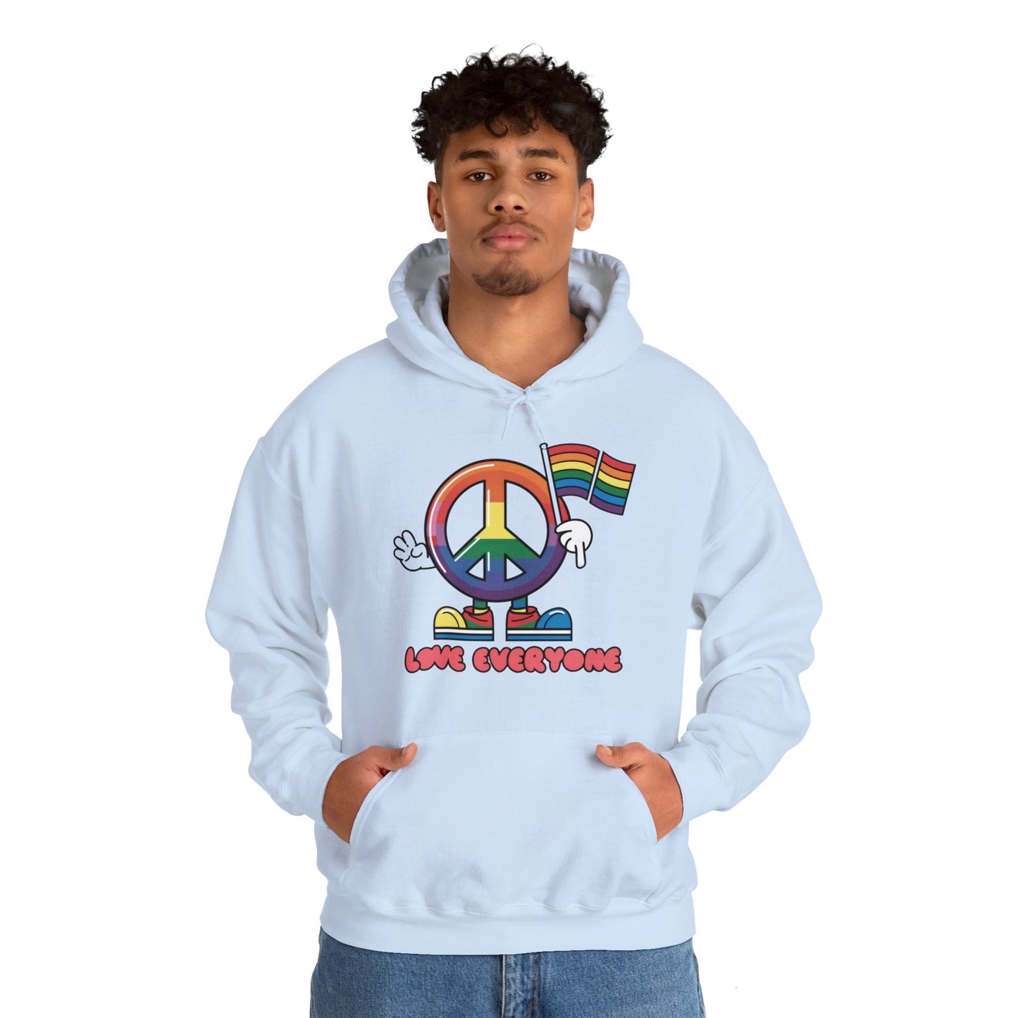 Love Everyone Gay Pride Hooded Sweatshirt