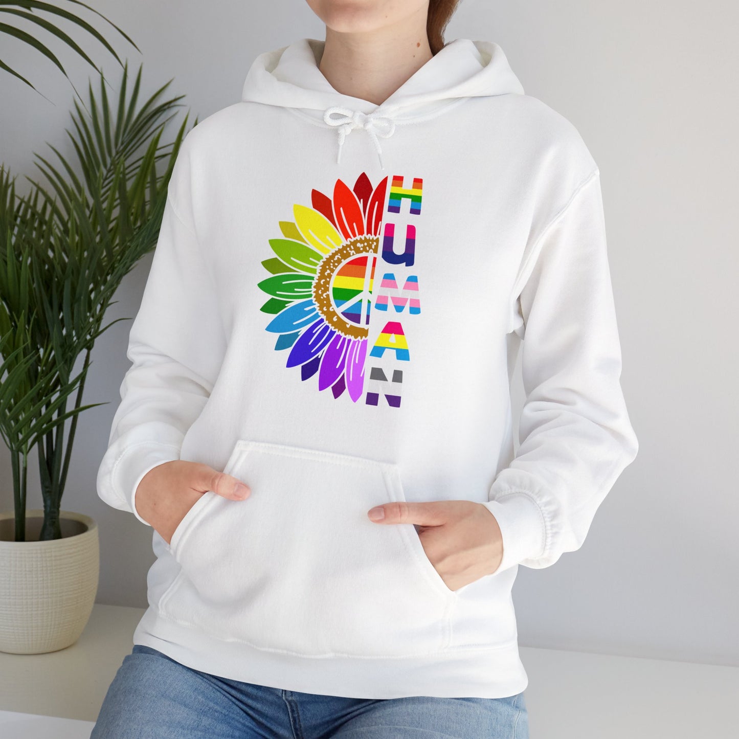 Human Gay Pride Hooded Sweatshirt