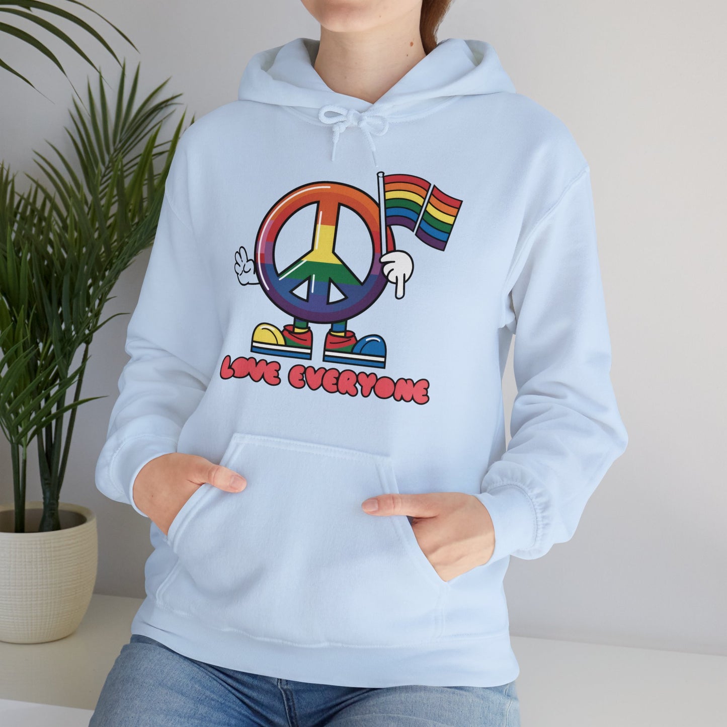 Love Everyone Gay Pride Hooded Sweatshirt