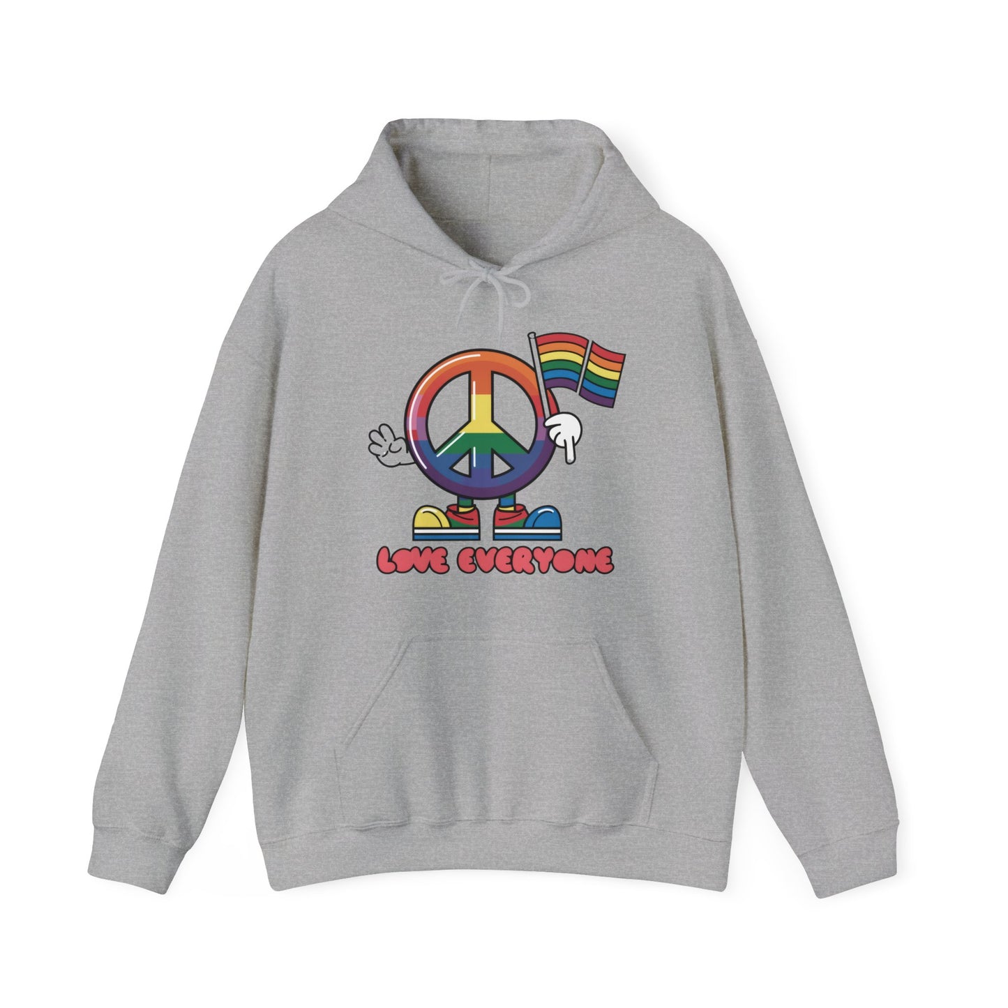 Love Everyone Gay Pride Hooded Sweatshirt