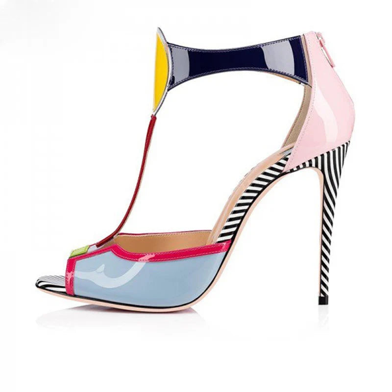 Summer Stripes Peep Toe Sandals