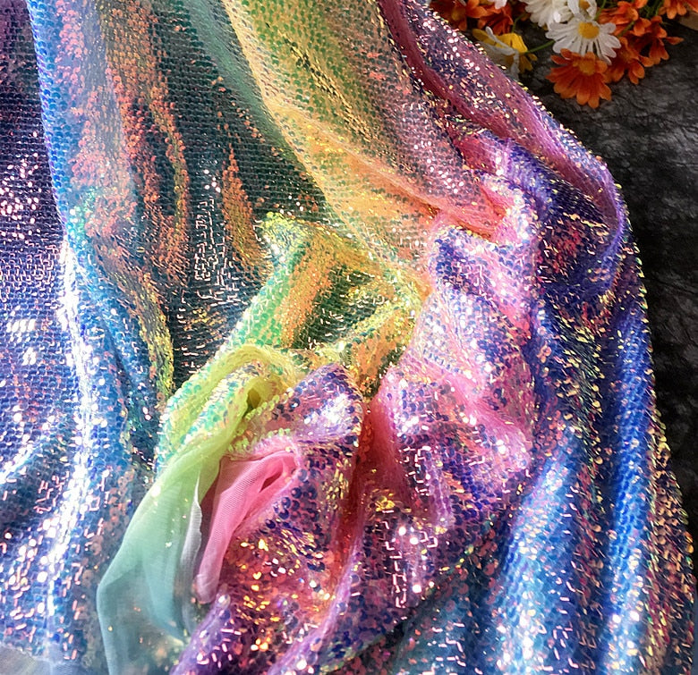 Colorful Rainbow Shiny Fabric