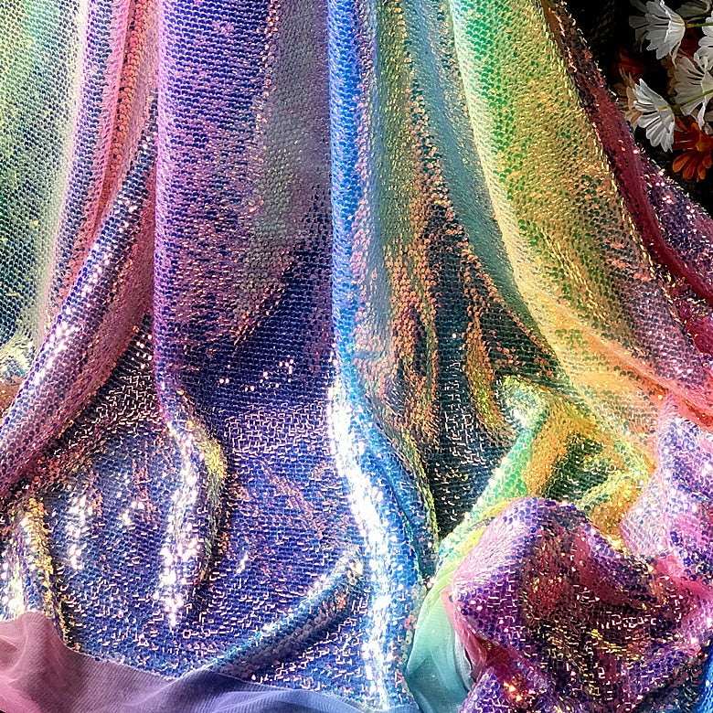 Colorful Rainbow Shiny Fabric