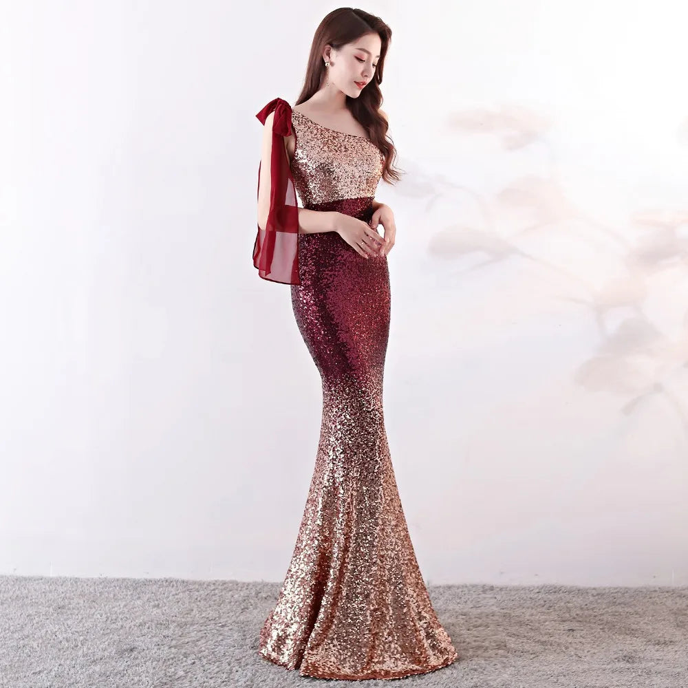 Lux Queen Mermaid Sequin Gown