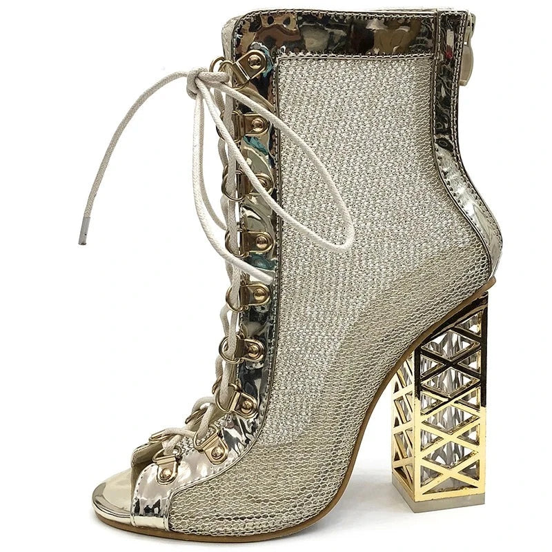 Golden Bling Ankle Boots