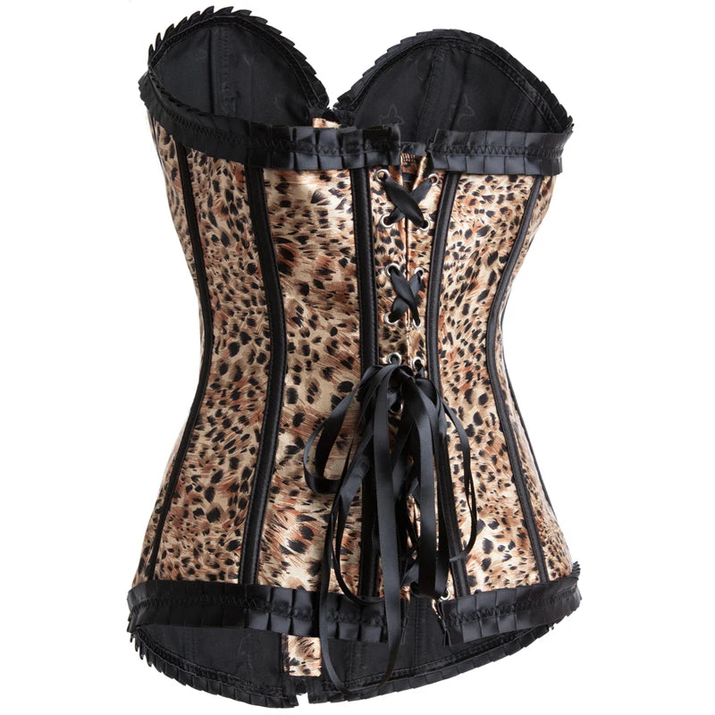 Ruffles Leopard Print Corset