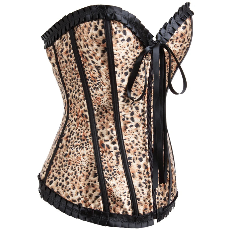 Ruffles Leopard Print Corset