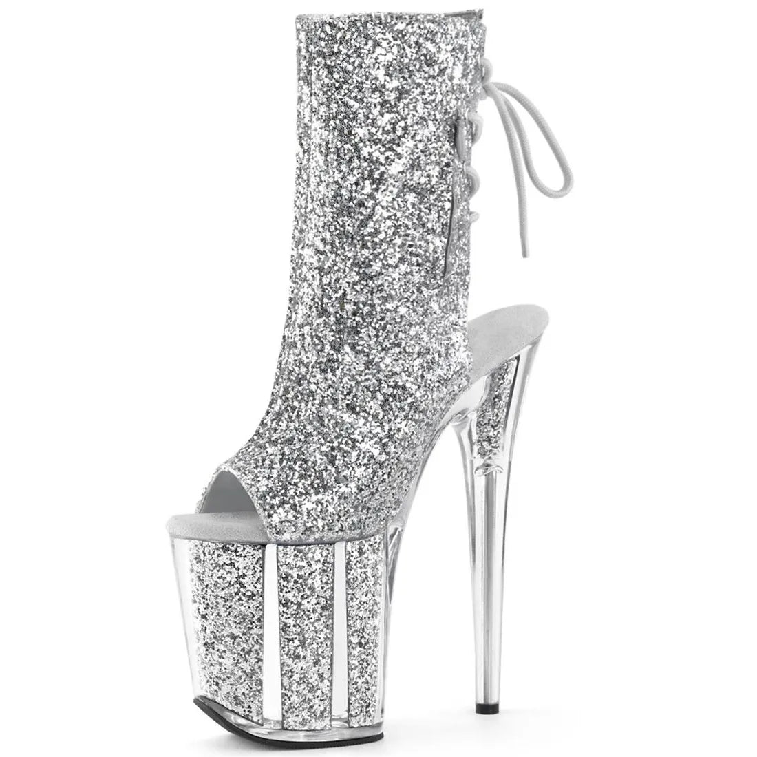 Peep Toe Sparkly Ankle Booties