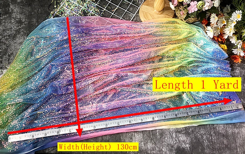 Colorful Rainbow Shiny Fabric