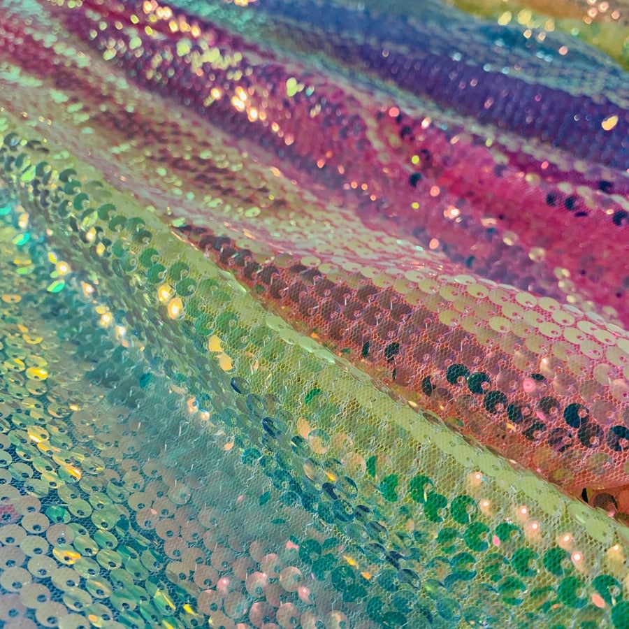 Colorful Rainbow Shiny Fabric