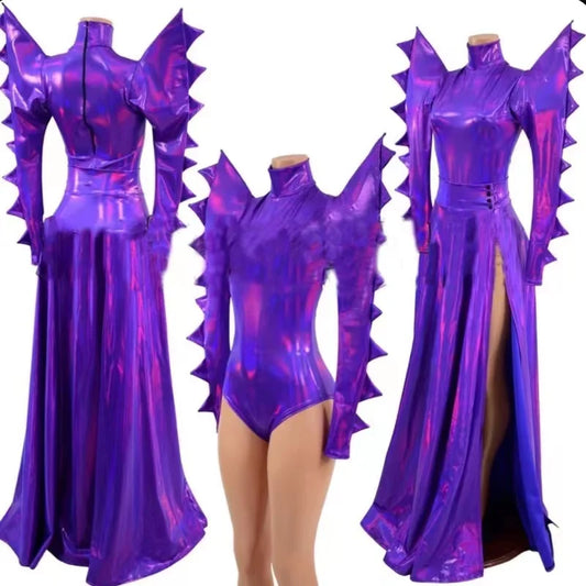 Fabulousness Purple Bodysuit Dress
