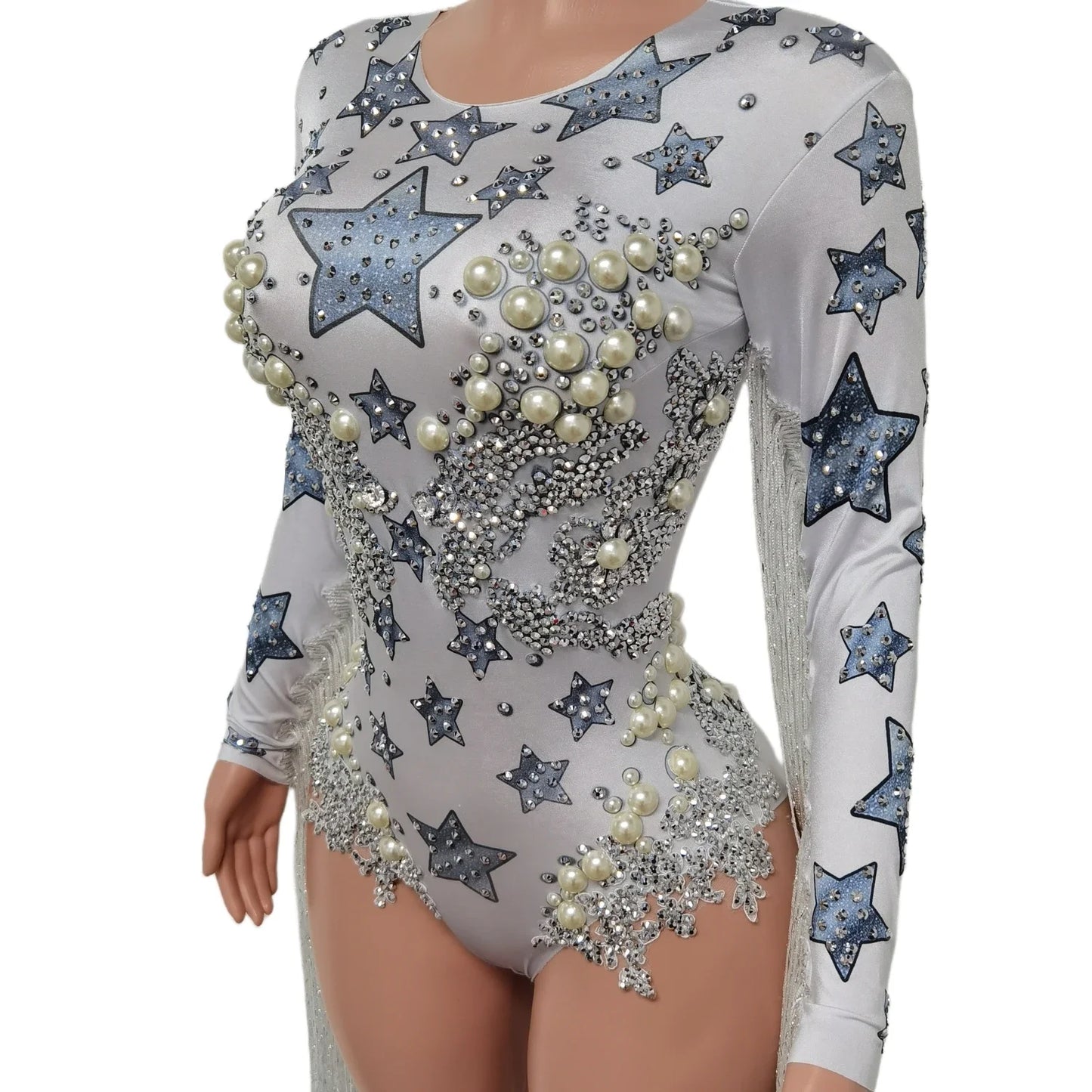 Stars Diamonds & Pearls Tassel Bodysuit