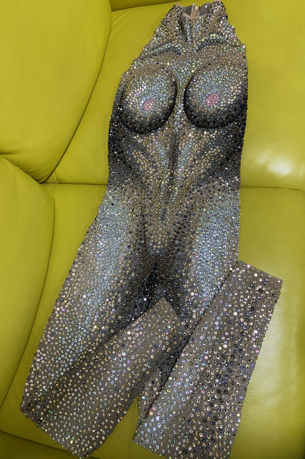 Naked Feeling Sparkly Rhinestones Jumpsuit