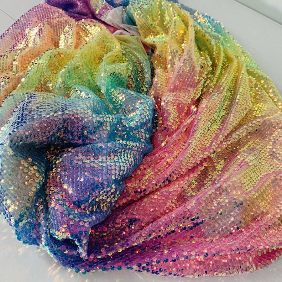 Colorful Rainbow Shiny Fabric