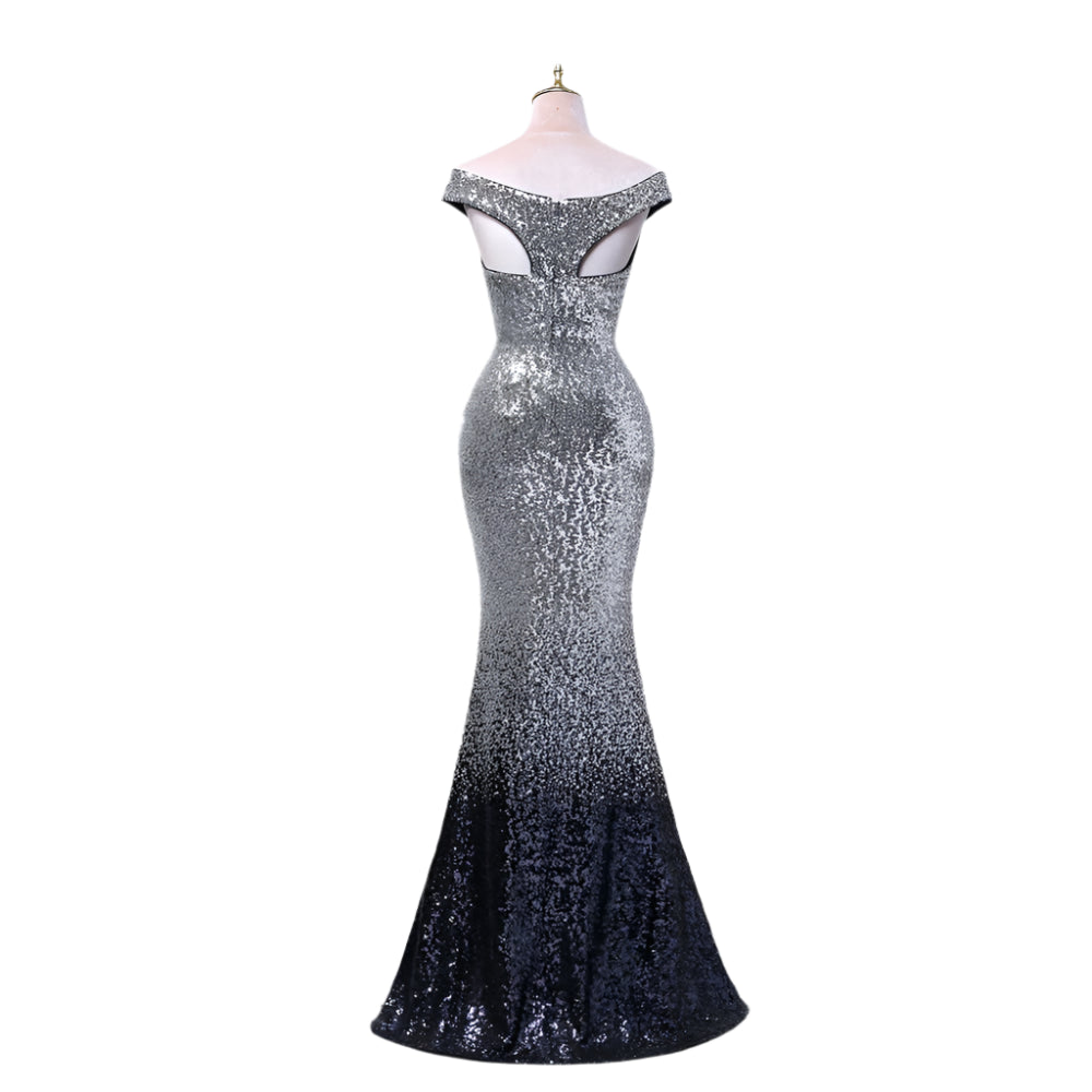 Drag Queen’s Showstopper: Sequined Mermaid Gown in Grey & Wine