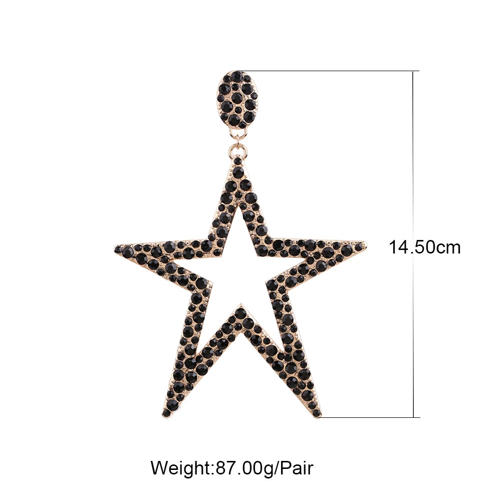 Born A Star Big Rhinestone Earrings