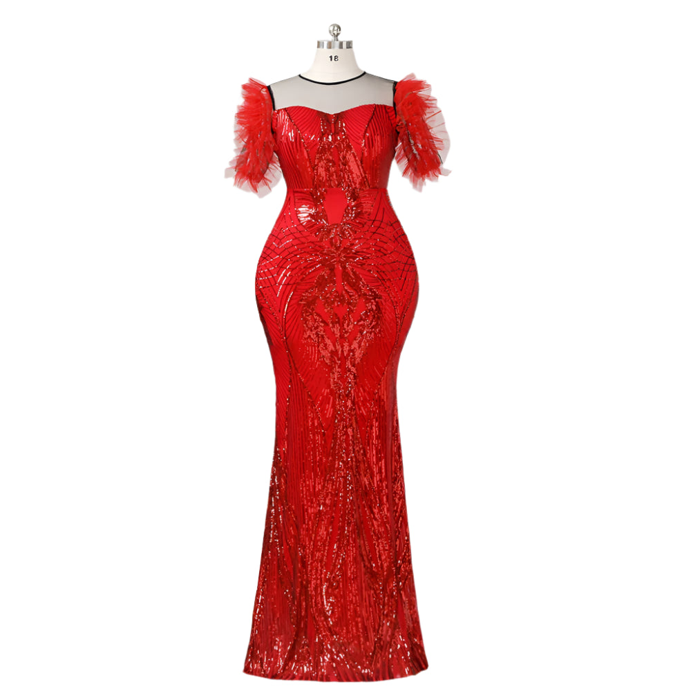 Scarlet Siren Sequin Gown – Bring the Drama, Own the Spotlight