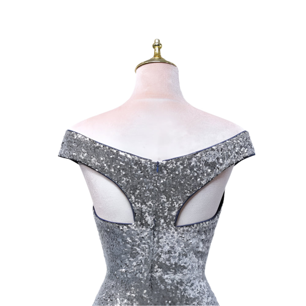 Drag Queen’s Showstopper: Sequined Mermaid Gown in Grey & Wine