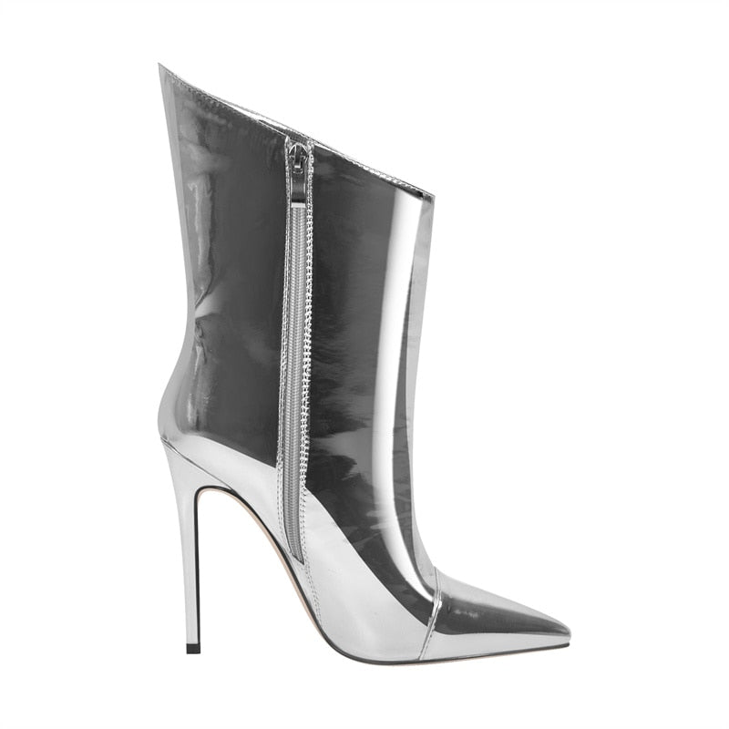 Drag Queen Goddess Silver Stiletto Boots