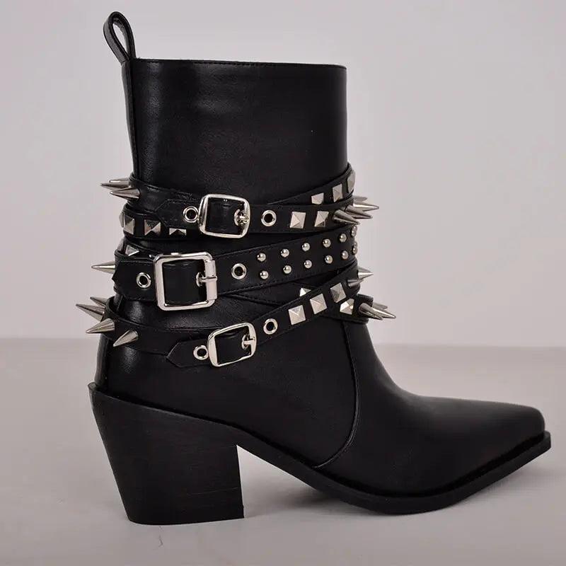 Strut and Slay: Fierce Spiked Ankle Boots for Drag Royalty Extravaganza!