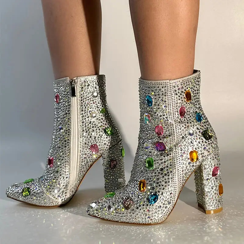 Ru-Boot Realness: Rhinestone Extravaganza Ankle Boots for Drag Queens!