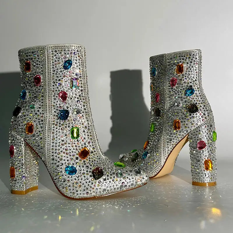 Ru-Boot Realness: Rhinestone Extravaganza Ankle Boots for Drag Queens!