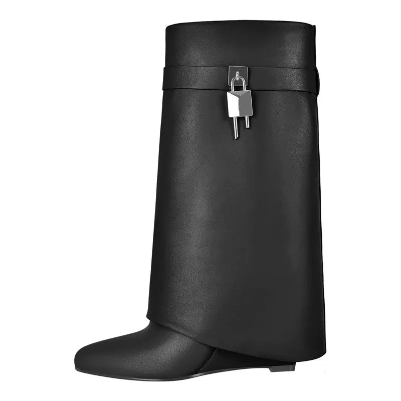 Strut and Slay in Lock Shark Skirt Boots - Unleash Your Fierce Fabulosity!