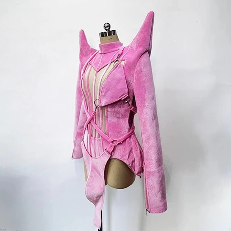 Pink Velvet Drag Queen Bodysuit