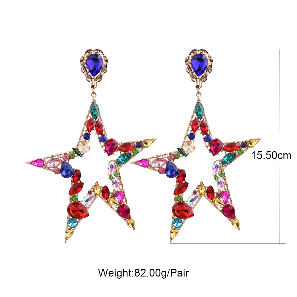 Born A Star Big Rhinestone Earrings