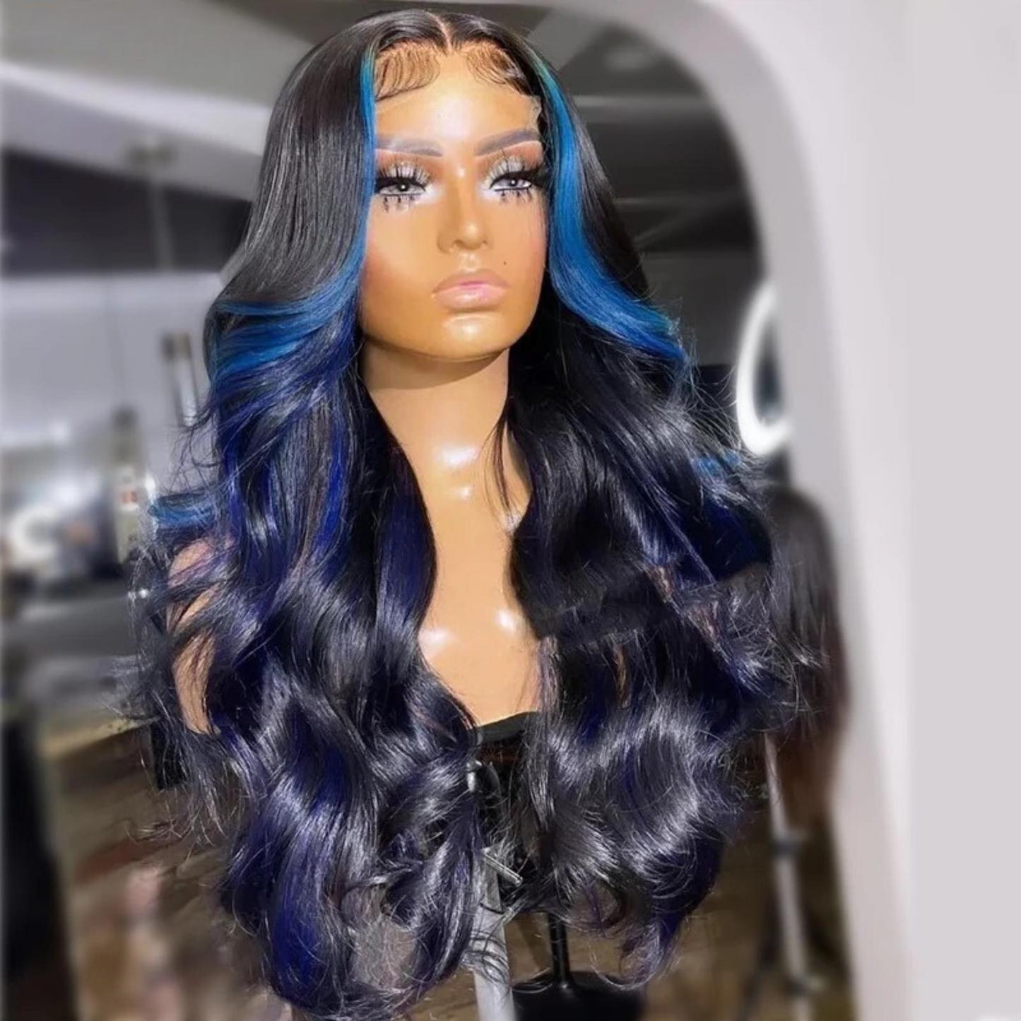 Blue Ombre Natural Wig