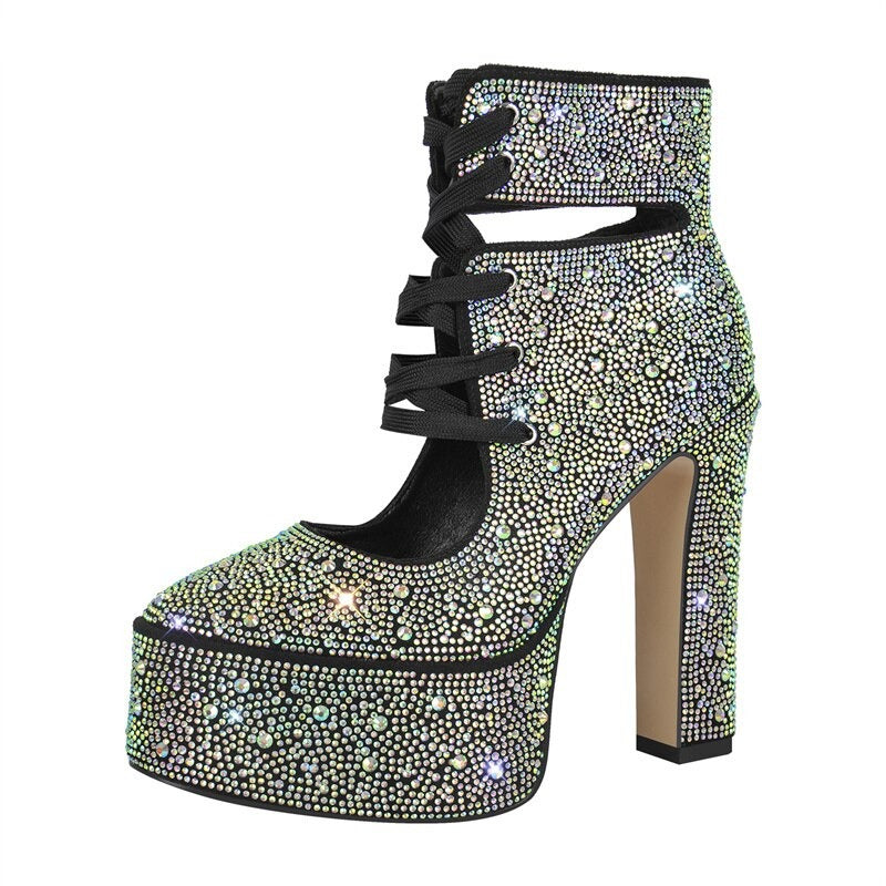 Queen Amaya Rhinestone Ankle Boots