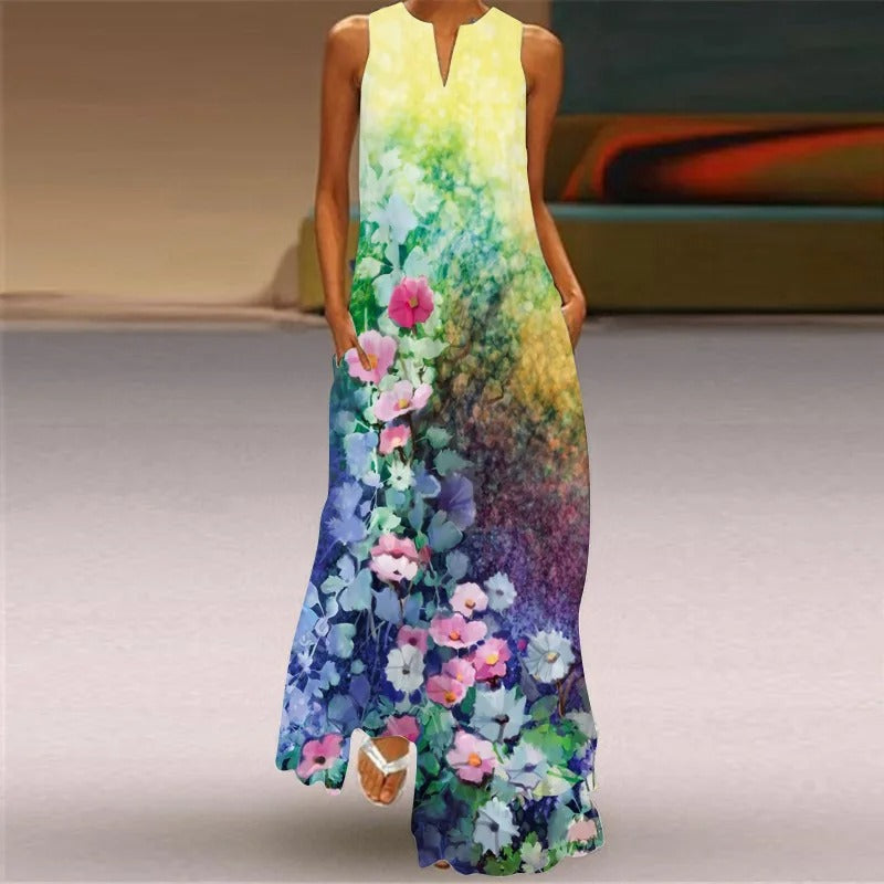 Vibrant Diva: Colorful Drag Queen Maxi Dress