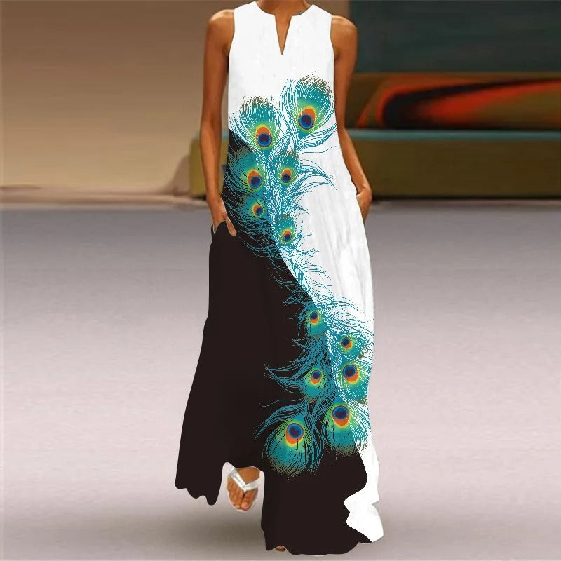 Vibrant Diva: Colorful Drag Queen Maxi Dress