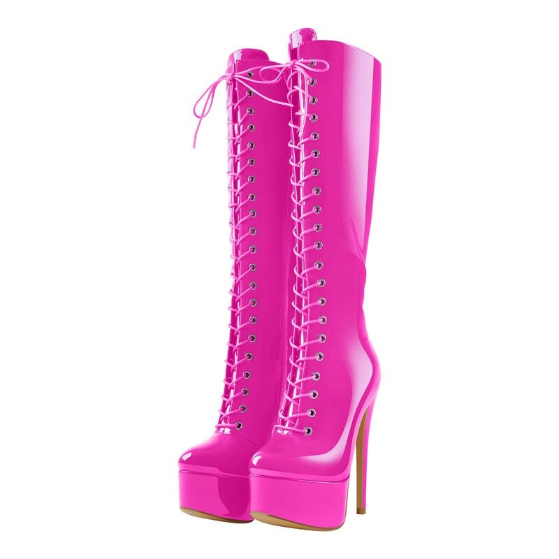 Hoofin' It in Hot Pink: Platform Knee-High Boots