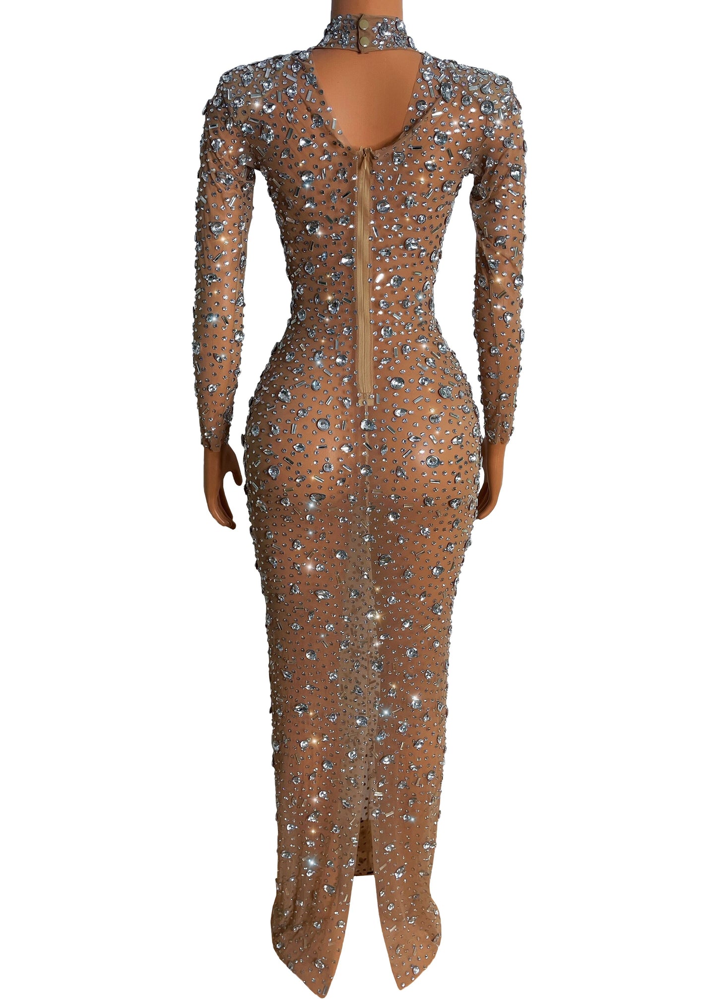 Gena Rocity Transparent Rhinestone Dress