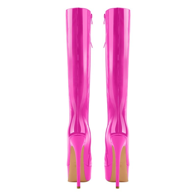 Hoofin' It in Hot Pink: Platform Knee-High Boots