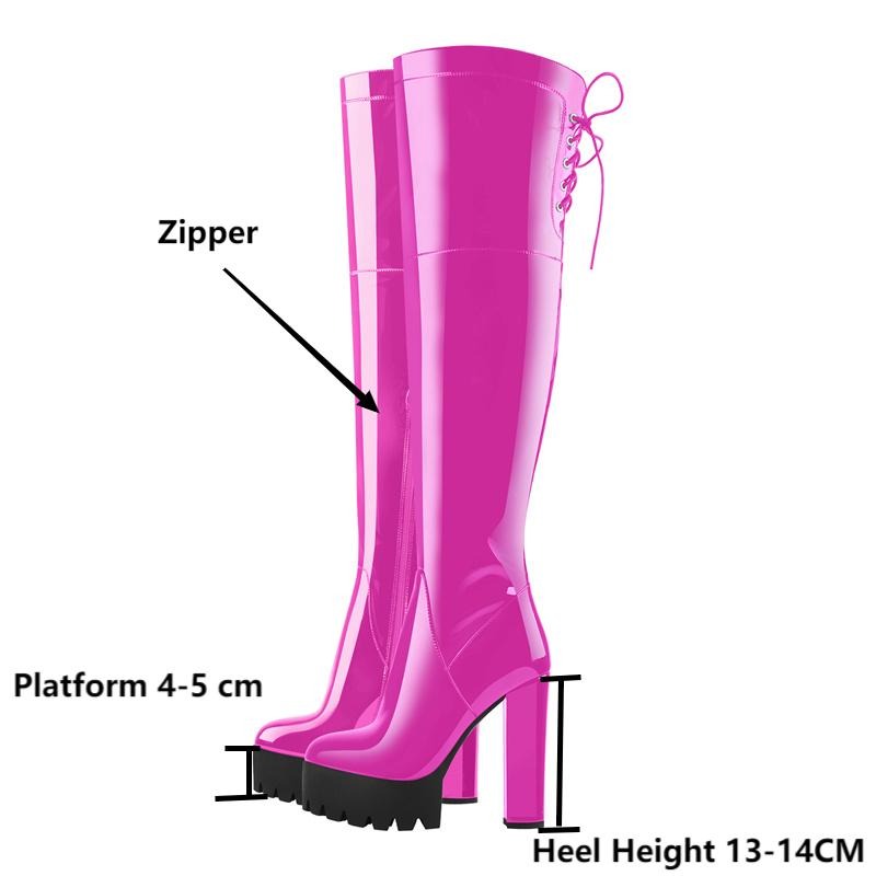 Pink Perfection: Over-the-Knee Platform Boots