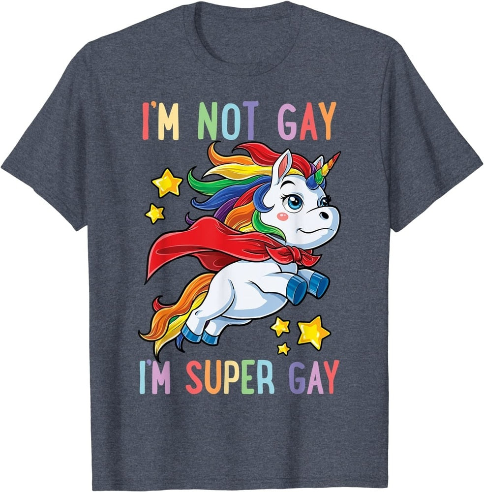 Super Gay Pride LGBT Unicorn Rainbow T-Shirt