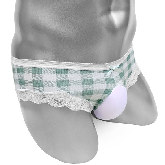 Plaid Sissy Penis Pouch Panties