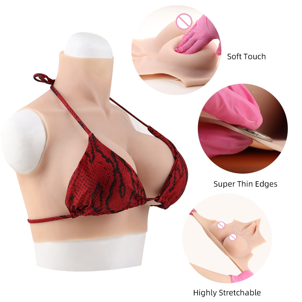 Best Deal for Big Silicone Breast Form Round Collar - CDF Cup Fake Boobs