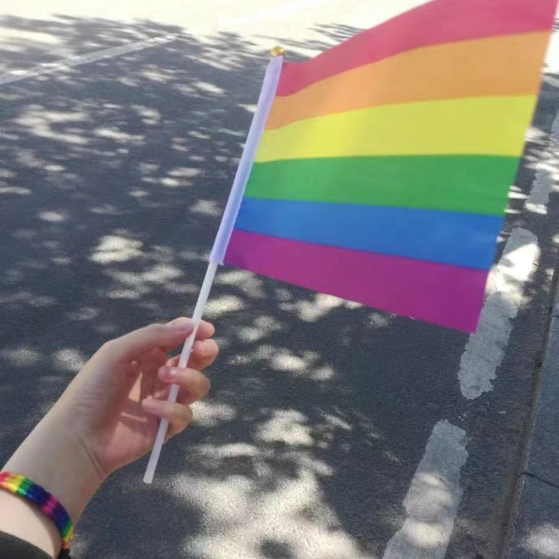 Gay Pride Rainbow Flags with Flagpole