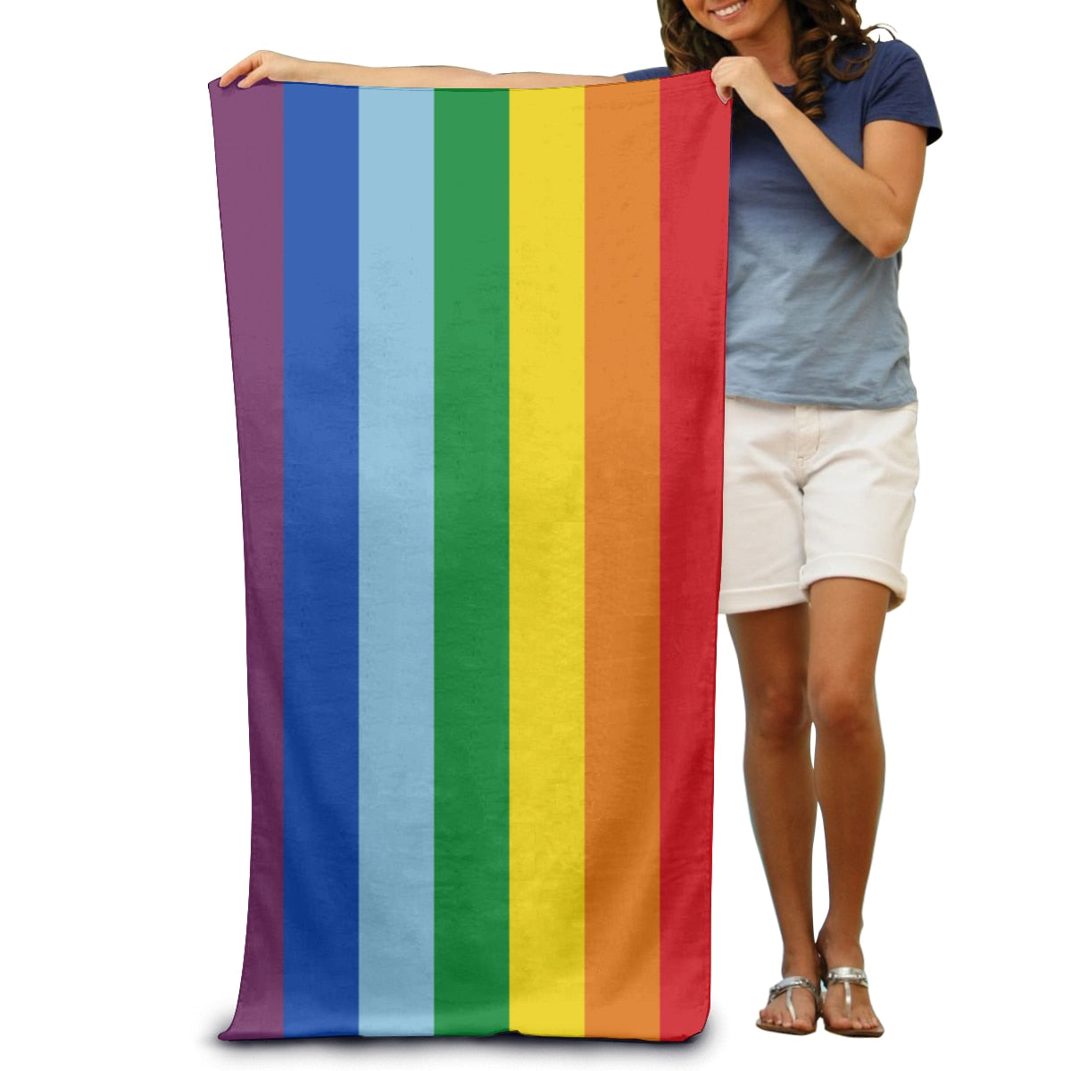 Rainbow Flag Gay Pride Cotton Beach Towel