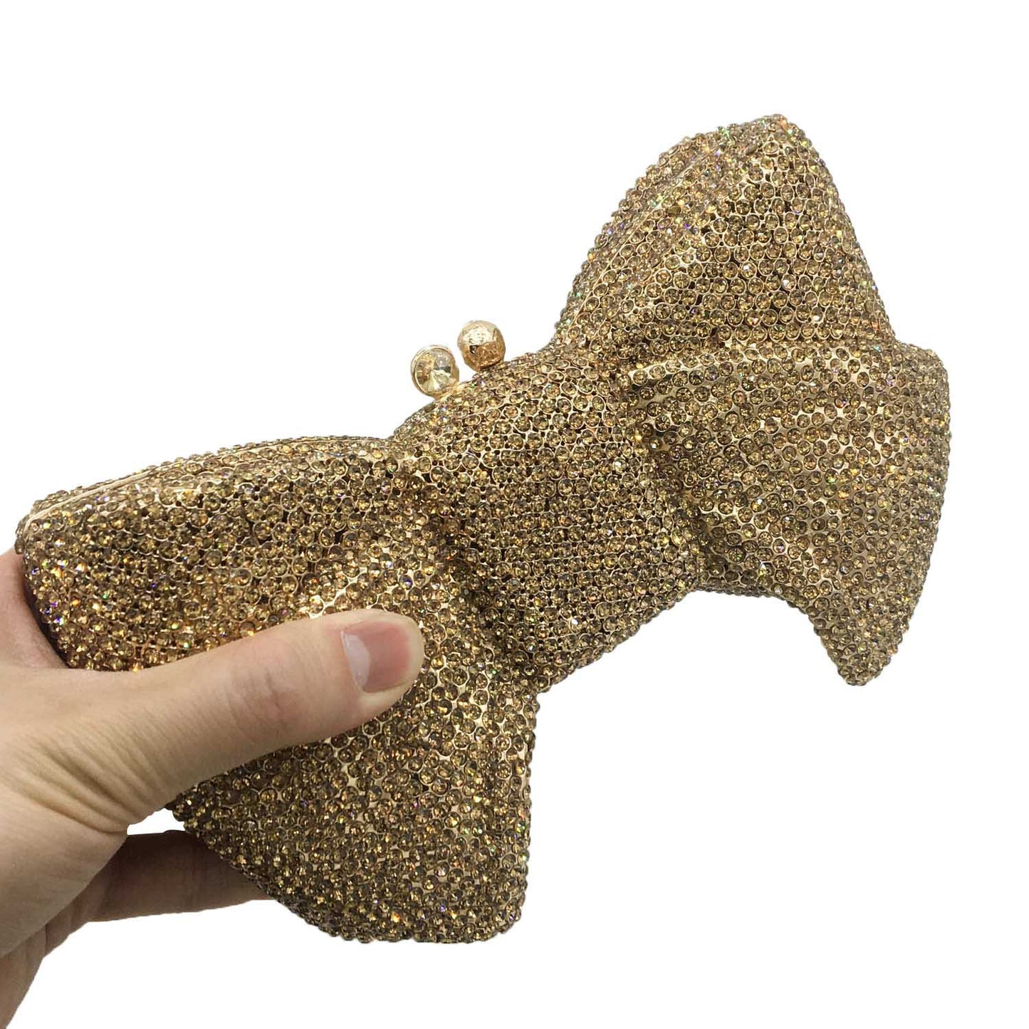 Rhinestones Bow Clutch