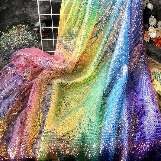 Colorful Rainbow Shiny Fabric