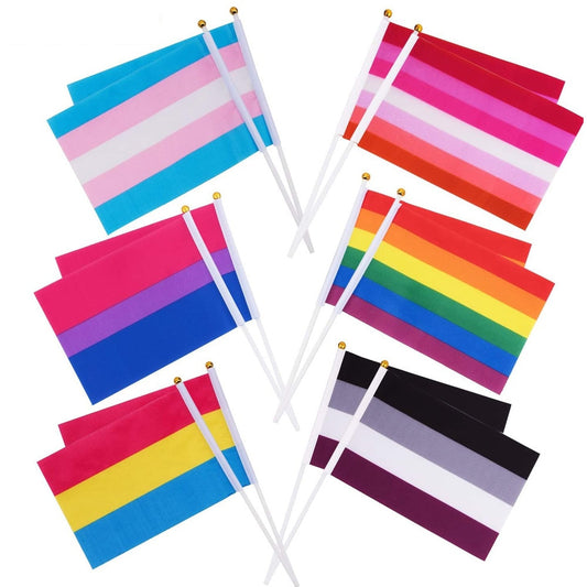 Gay Pride Rainbow Flags with Flagpole