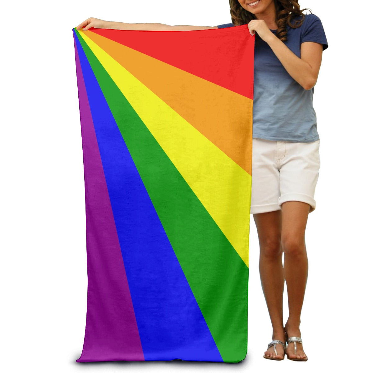 Rainbow Flag Gay Pride Cotton Beach Towel