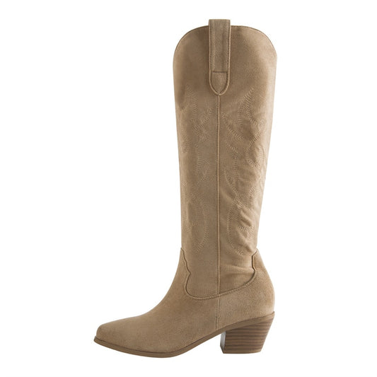 Queen Bianca Khaki Western Boots