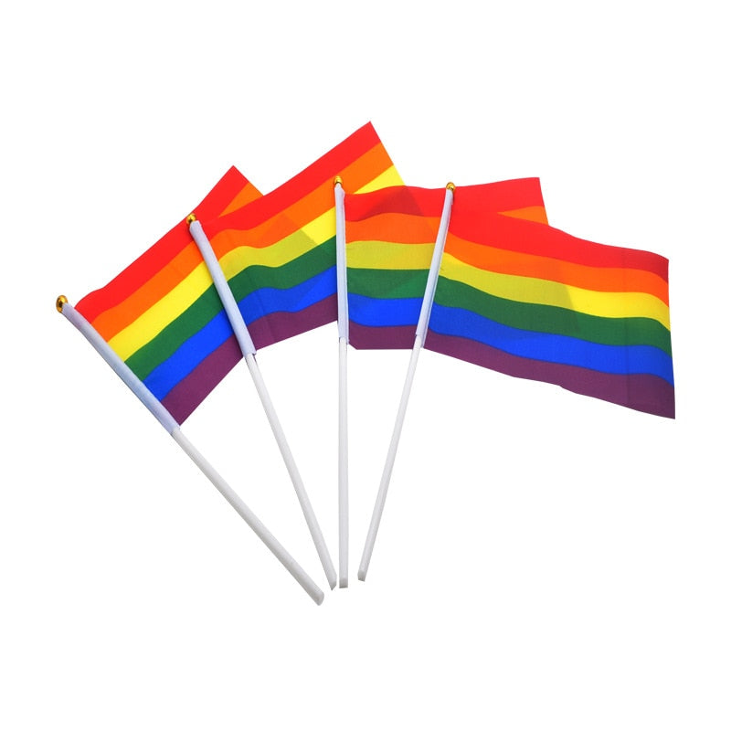 Gay Pride Rainbow Flags with Flagpole