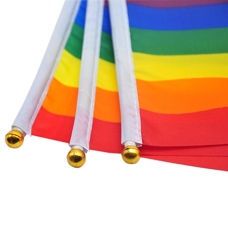 Gay Pride Rainbow Flags with Flagpole